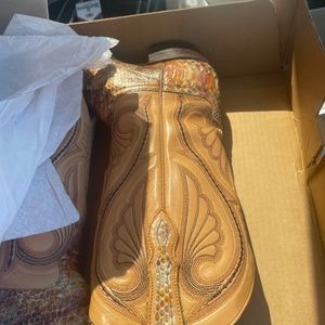 Bottes De Cowboy Larry Mahan, Python Exotique, Femme, 7B, Marron, Occasion